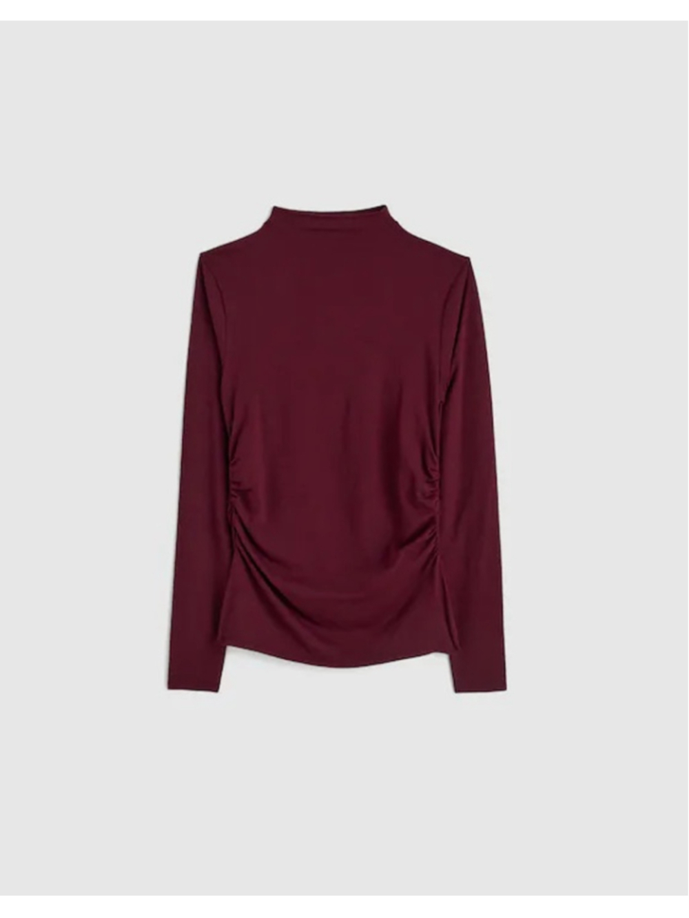 NWT Madewell Ruched Mockneck Long-Sleeve Top in dark pomegranate size XS
